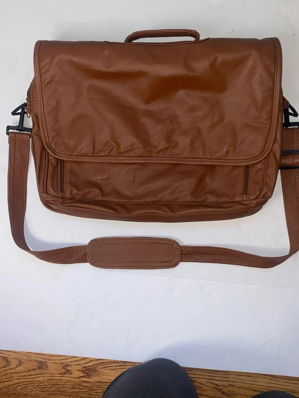 Ace Leather Goods Brown Leather Bag Briefcase - Handcrafted - laptop iPad carry